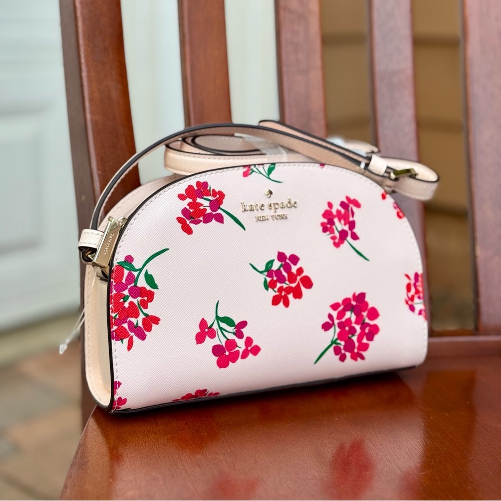 Kate Spade Perry Floral Leather Dome Crossbody Bag
